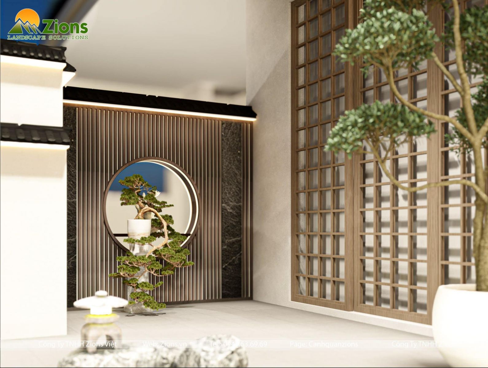 sân vườn nhật bản hiện đại - zion's